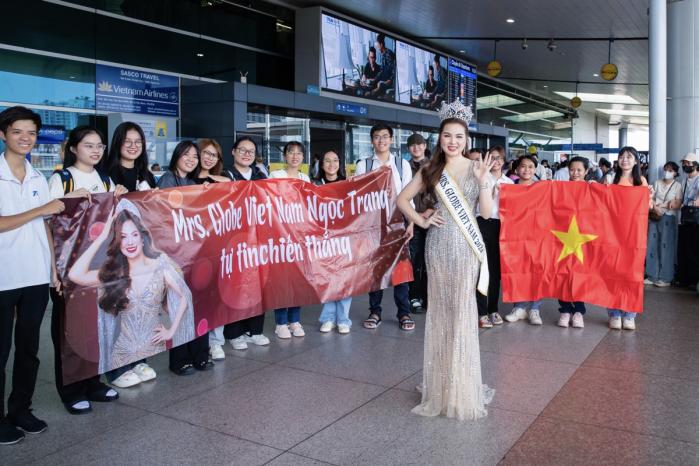 Hoa hậu Nguyễn Ngọc Trang chính thức lên đường dự thi Mrs Globe 2024 
