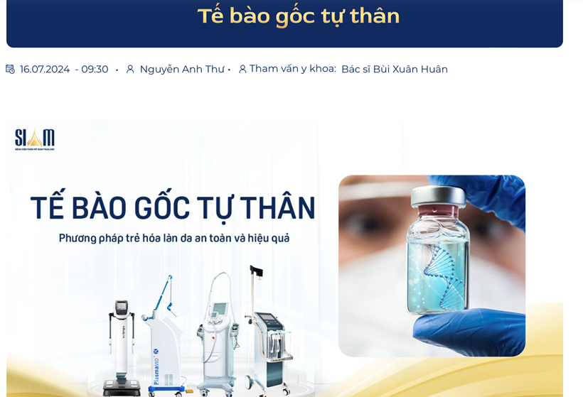 Bệnh viện thẩm mỹ Siam Thailand quảng cáo 